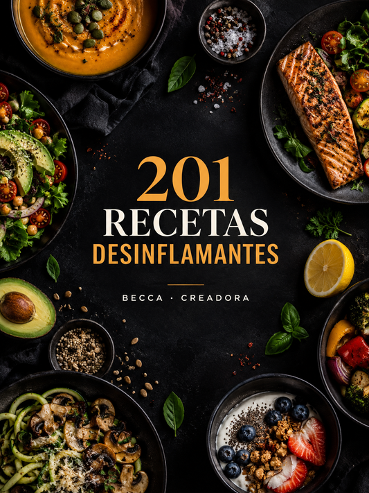 201 RECETAS DESINFLAMANTES + 7 BONOS CON 450 RECETAS MÁS